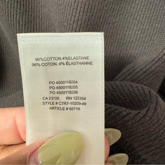 Artizia Wilfred Free Mavis Ribbed Crop Longsleeve Shirt Brown Women  Size XS - Picture 4 of 5